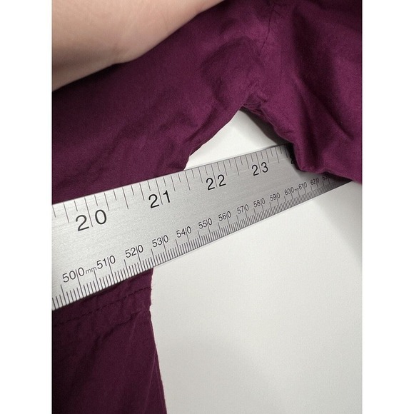 OSKA Top Womens Button Down Blouse Size 1 Small Half Tie Bow Sleeves Purple - Picture 4 of 15